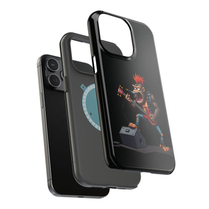 Punk Rock Gorilla iPhone Case - Funny Music Gift, Edgy Aesthetic, Animal Lover Gift
