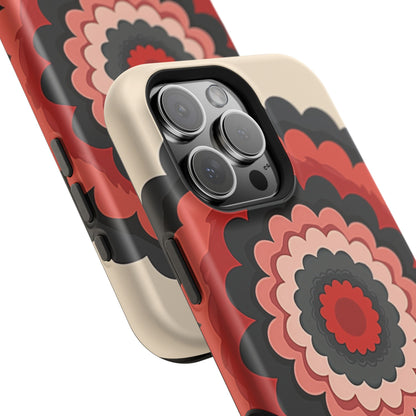 Layered Scallop Bloom iPhone Case - Retro Floral Design, Bold Aesthetic Gift Idea