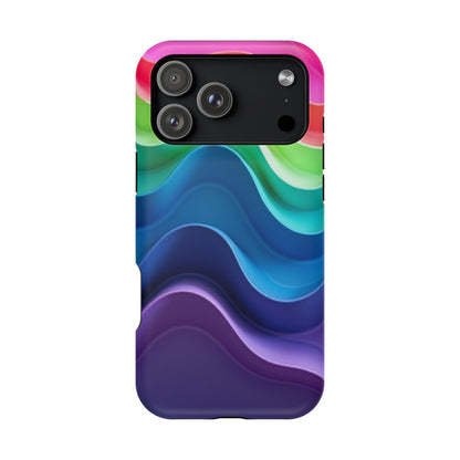 Rainbow Wave Phone Case - Aesthetic Ocean Design | iPhone 14-17 Cases | Nature Gifts for Her, Colorful Trendy Accessory