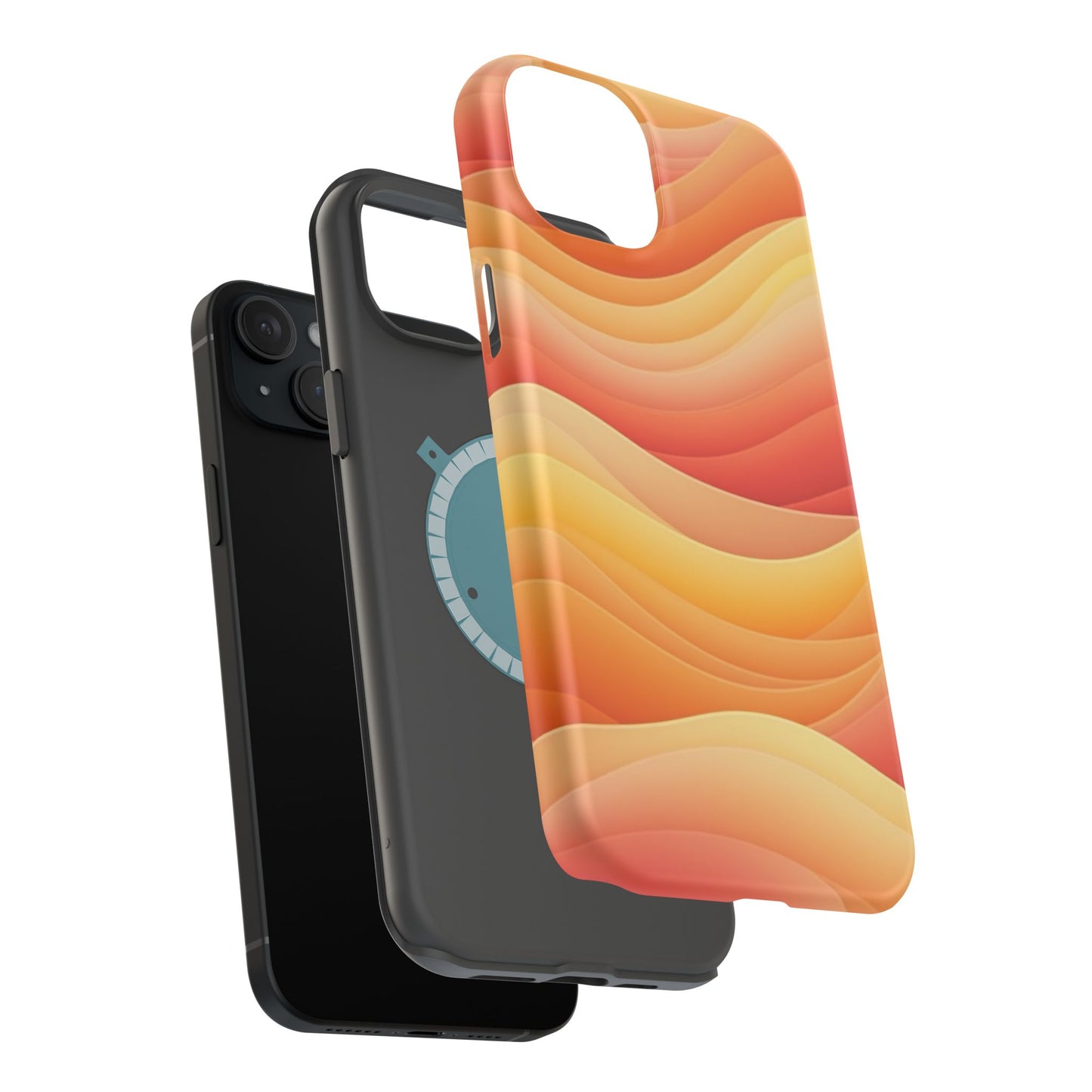 Sunset Wave Phone Case - Aesthetic Orange iPhone Case, Golden Hour Gift Idea, Trendy Beach Vibes