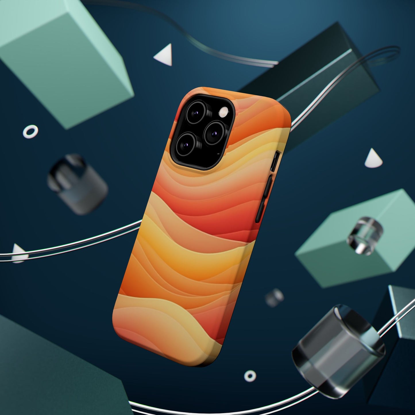 Sunset Wave Phone Case - Aesthetic Orange iPhone Case, Golden Hour Gift Idea, Trendy Beach Vibes