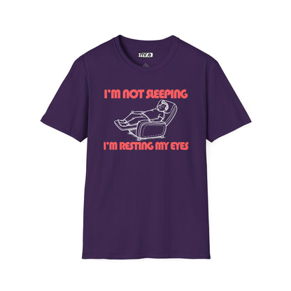 Funny Dad T-Shirt – “I’m Not Sleeping, I’m Resting My Eyes” – Gift for Napping Dads, Husbands & Recliner Kings