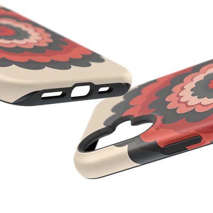 Layered Scallop Bloom iPhone Case - Retro Floral Design, Bold Aesthetic Gift Idea