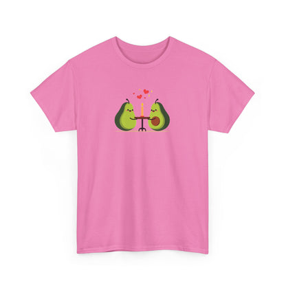 Cute Avocado Couple T-Shirt – “Avocuddles Date Night” – Funny Romantic Tee for Foodie Lovers & Veggie Fans