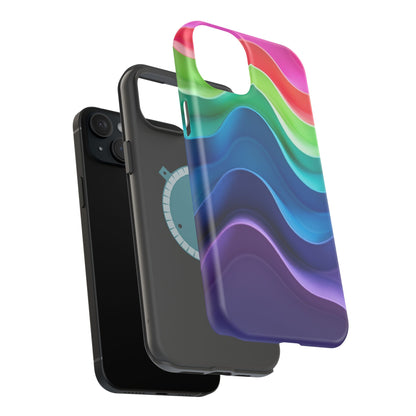 Rainbow Wave Phone Case - Aesthetic Ocean Design | iPhone 14-17 Cases | Nature Gifts for Her, Colorful Trendy Accessory