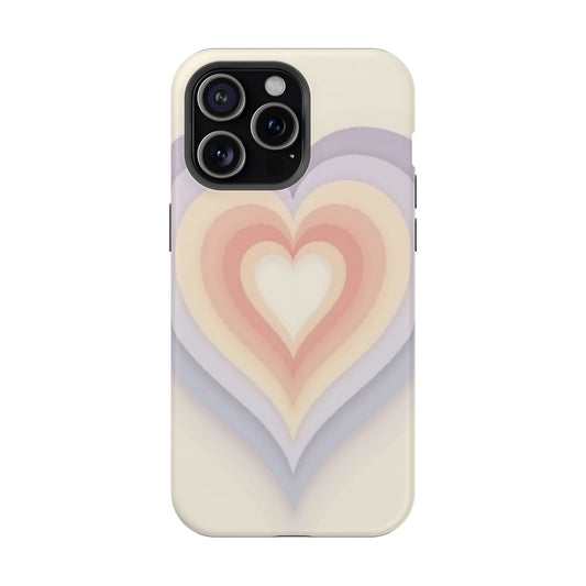 Radiant Heart iPhone Case - Pastel Layered Design - Cute Y2K Aesthetic Gift