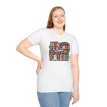 Retro Teacher Gift - My Teacher My Friend Tee, Vintage Style Educator Shirt, Thank You Gift for Teachers, End of School Year Present