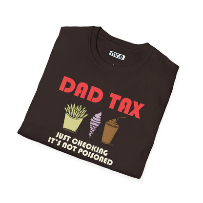 Funny Dad T-Shirt – "Dad Tax: Just Checking It’s Not Poisoned" – Gift for Fathers, Dads, and Food Snatchers