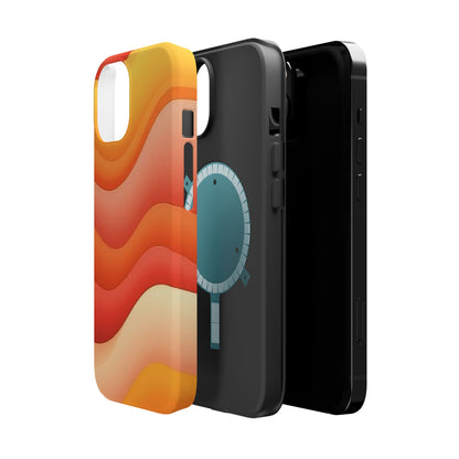 Sunset Waves Phone Case - Aesthetic Orange & Yellow Gift | Retro Summer Vibes Cases
