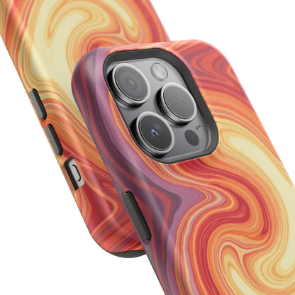 Sunset Phone Case - Orange Aesthetic iPhone Case, Warm Gift Idea, Trendy Swirl Design