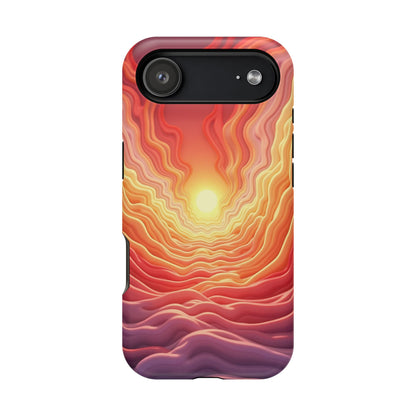 Golden Glow iPhone Case - Sunset Landscape Design, Aesthetic Gift Idea