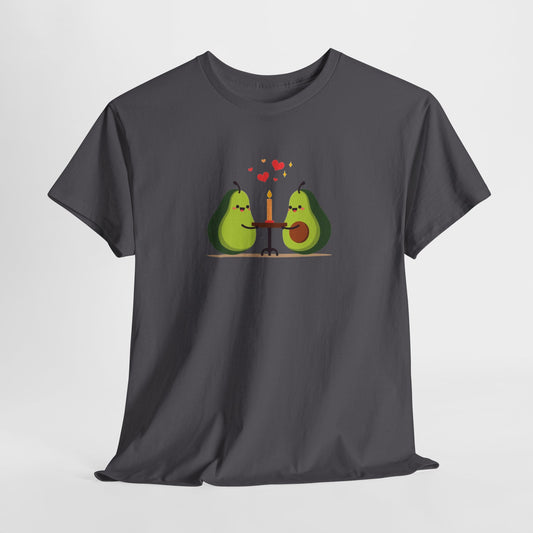 Cute Avocado Couple T-Shirt – “Avocuddles Date Night” – Funny Romantic Tee for Foodie Lovers & Veggie Fans