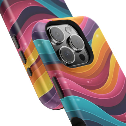 Colorful Wave Phone Case - Aesthetic iPhone Case, Bright Gift Idea, Trendy Summer Accessory