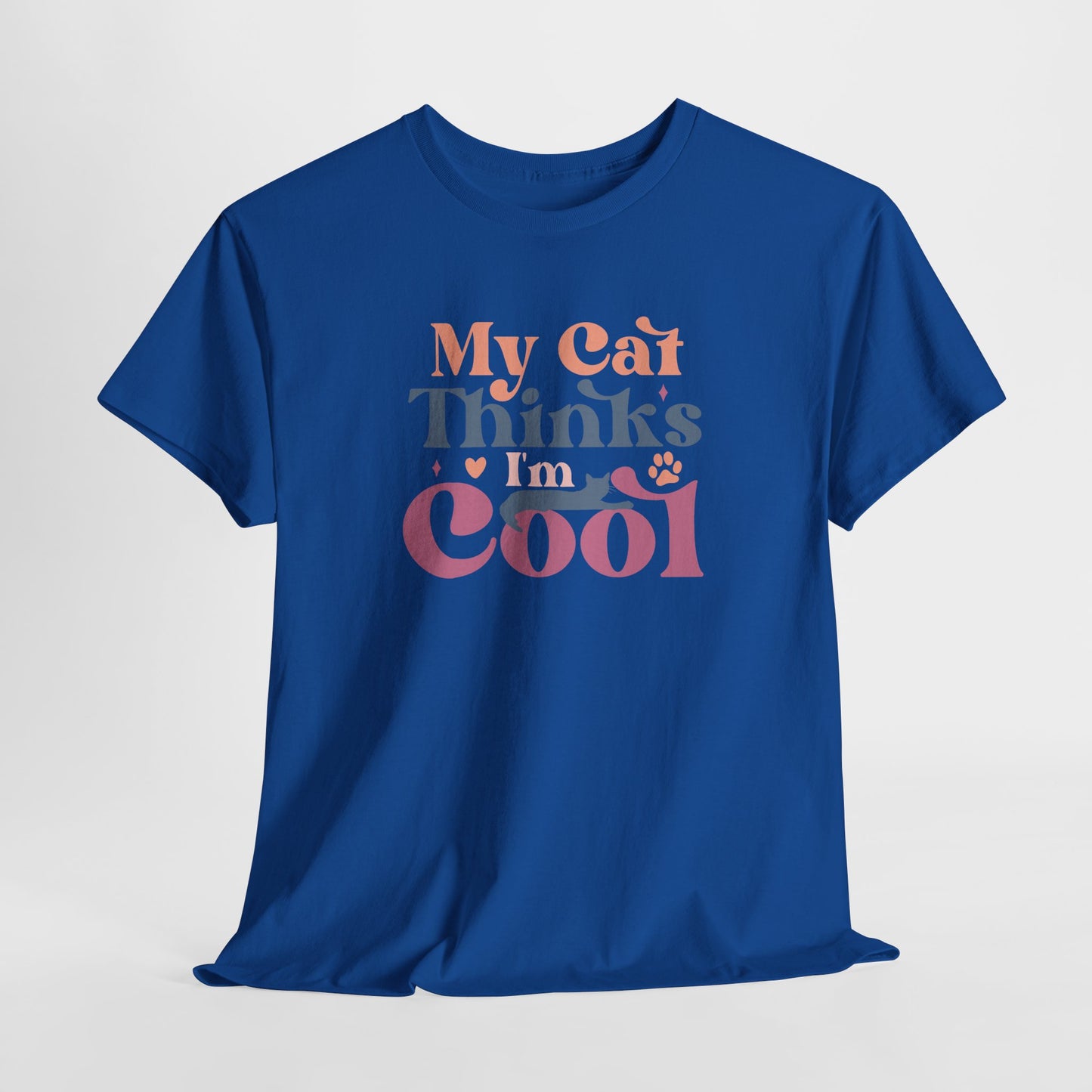 Funny Cat Lover T-Shirt – “My Cat Thinks I’m Cool” Graphic Tee – Gift for Proud Pet Owners