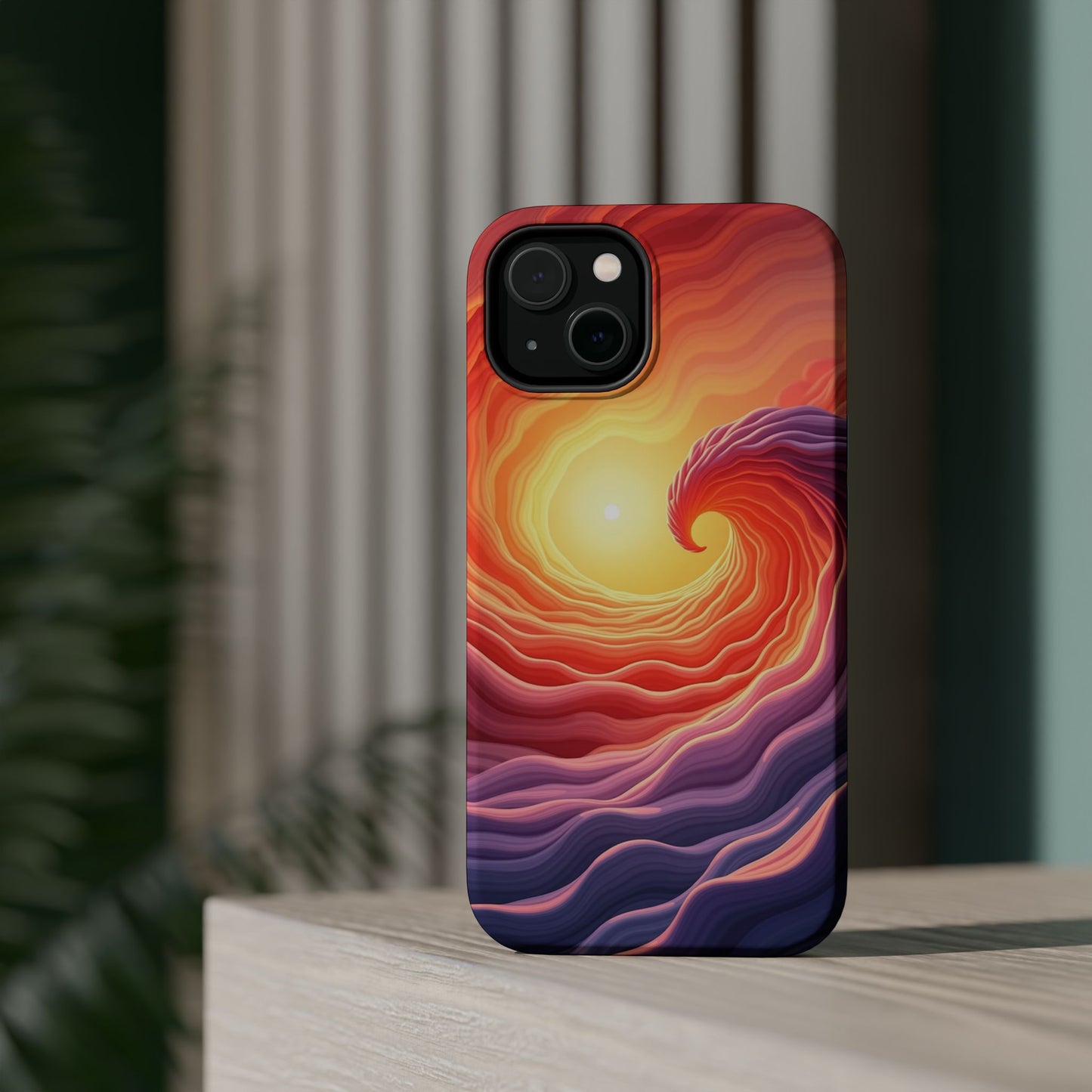 Sunburst Wave iPhone Case - Ocean Sunset Design, Aesthetic Beach Gift Idea