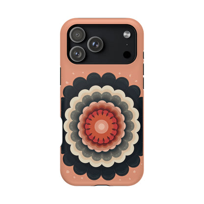 Earth Tone Mandala iPhone Case - Bohemian Floral Design, Aesthetic Gift Idea