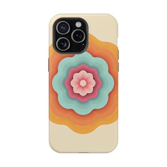 Retro Flower Phone Case - 70s Aesthetic iPhone Case, Vintage Gift Idea, Layered Floral Design