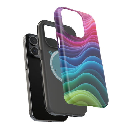 Colorful Wave Phone Case - Aesthetic iPhone Case | Rainbow Ripple Design | Trendy Gifts for Her | Unique Art Print