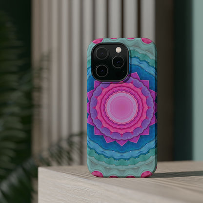 Rippled Radiance iPhone Case - Abstract Pink Floral Design, Aesthetic Gift Idea