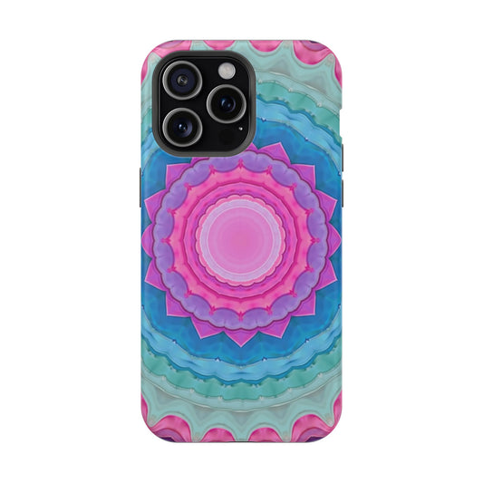 Rippled Radiance iPhone Case - Abstract Pink Floral Design, Aesthetic Gift Idea