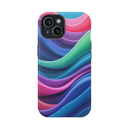 Oceanic Serenity iPhone Case - Abstract Wave Design, Calming Aesthetic Gift Idea