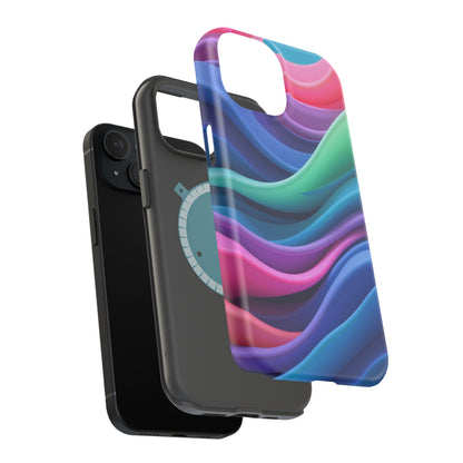 Oceanic Serenity iPhone Case - Abstract Wave Design, Calming Aesthetic Gift Idea