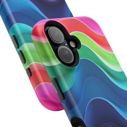Rainbow Wave Phone Case - Aesthetic Ocean Design | iPhone 14-17 Cases | Nature Gifts for Her, Colorful Trendy Accessory