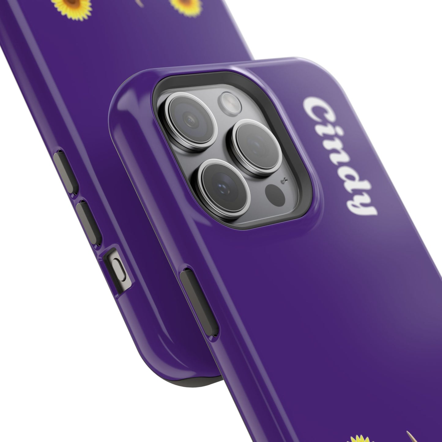 Personalized Purple Highland Cow Phone Case - Custom Name Farm Animal Gift | Cute Purple iPhone Cases for Women & Girls