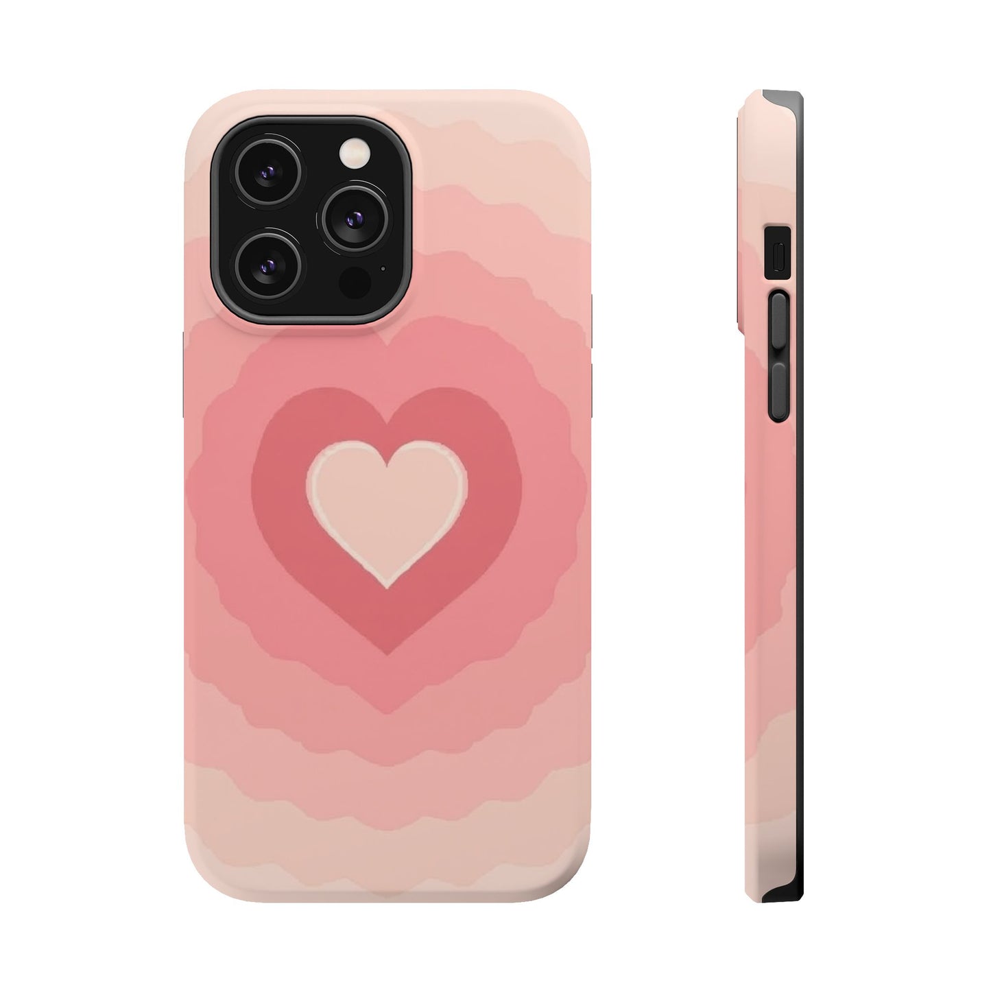 Pink Layered Heart iPhone Case - Cute Aesthetic Y2K Valentine's Gift