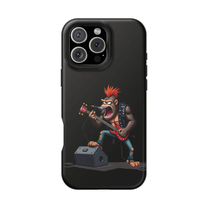 Punk Rock Gorilla iPhone Case - Funny Music Gift, Edgy Aesthetic, Animal Lover Gift