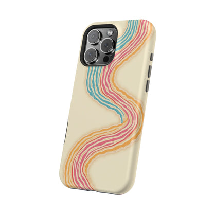 Abstract Flow Phone Case - Pastel Streamline Design
