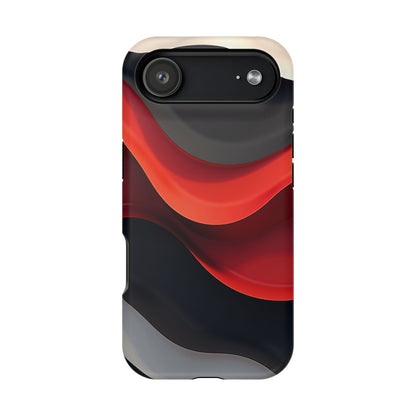 Red Wave Phone Case - Abstract Aesthetic iPhone Case | Modern Art Design | Gifts for Her | Dramatic Crimson Style