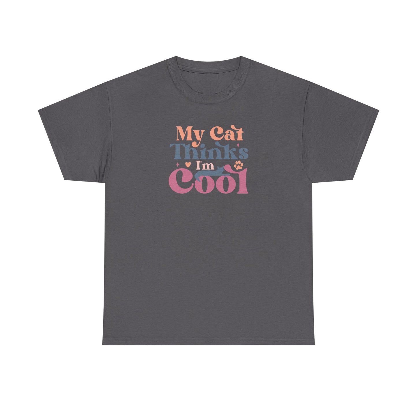 Funny Cat Lover T-Shirt – “My Cat Thinks I’m Cool” Graphic Tee – Gift for Proud Pet Owners