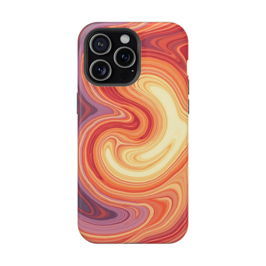 Sunset Phone Case - Orange Aesthetic iPhone Case, Warm Gift Idea, Trendy Swirl Design