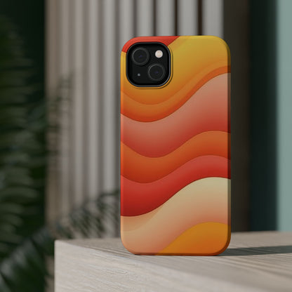 Sunset Waves Phone Case - Aesthetic Orange & Yellow Gift | Retro Summer Vibes Cases