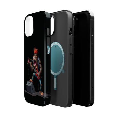 Punk Rock Gorilla iPhone Case - Funny Music Gift, Edgy Aesthetic, Animal Lover Gift