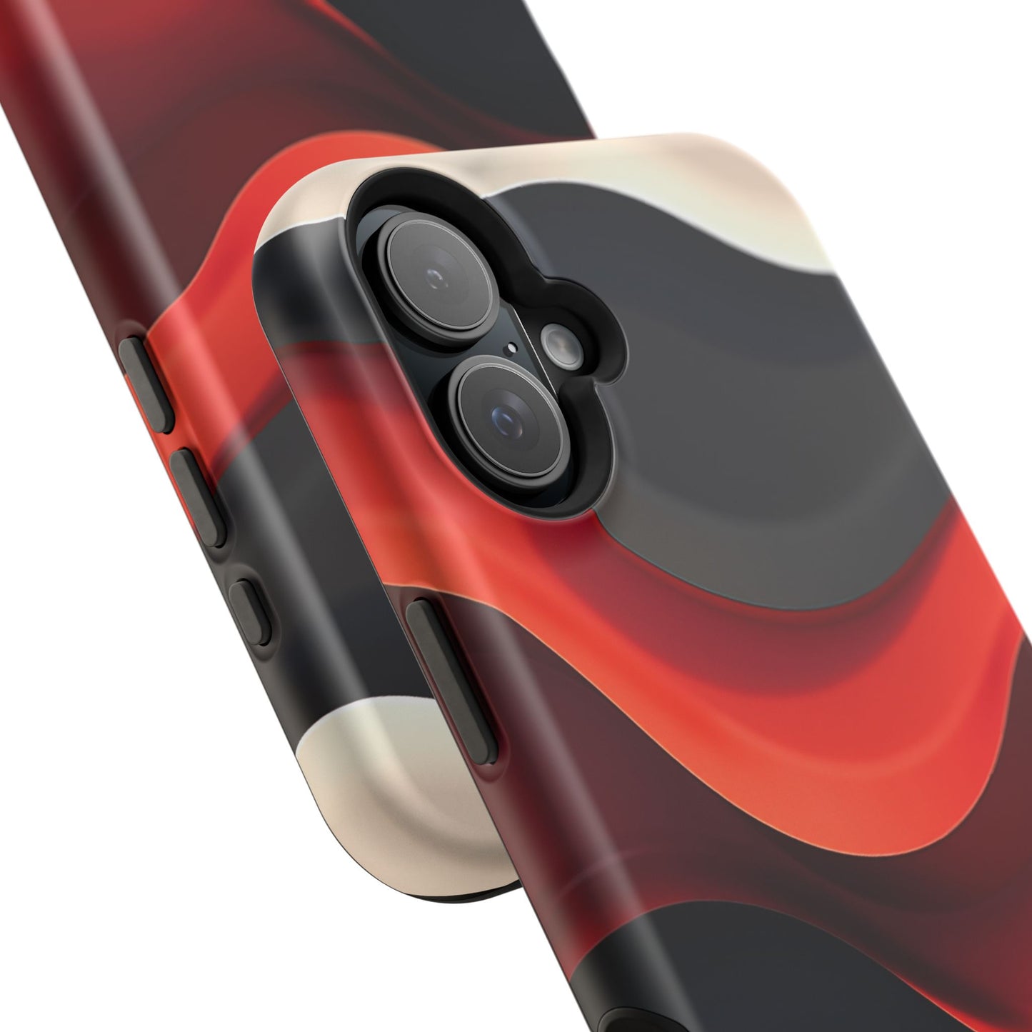 Red Wave Phone Case - Abstract Aesthetic iPhone Case | Modern Art Design | Gifts for Her | Dramatic Crimson Style