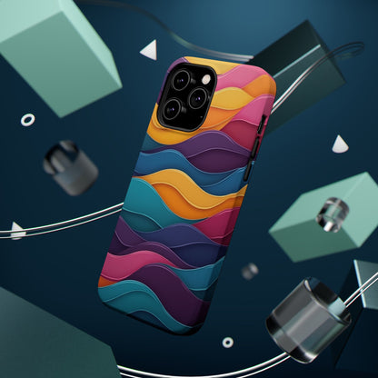Colorful Wave Phone Case - Aesthetic iPhone Case, Bright Gift Idea, Trendy Summer Accessory