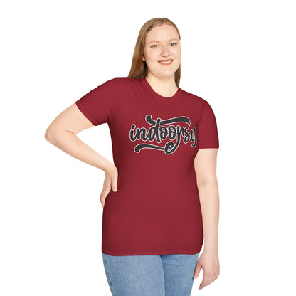 "Indoorsy" Funny Indoor Lifestyle T-Shirt – Quirky & Cozy Graphic Tee for Homebodies, Introverts & Lazy Legends