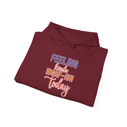 Feeling Kinda IDGAF-ish Today Hoodie Funny and Sassy Graphic Available in Multiple Colors & Sizes