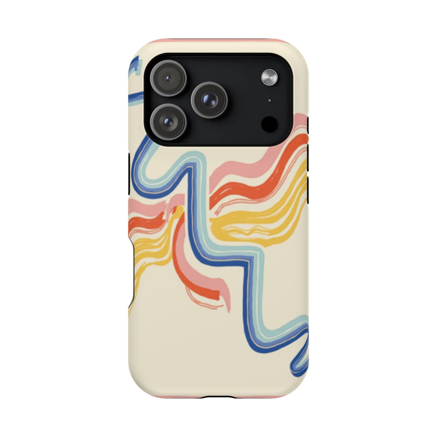 Retro Wave iPhone Case - Aesthetic Streamline Design, Trendy Gift Idea