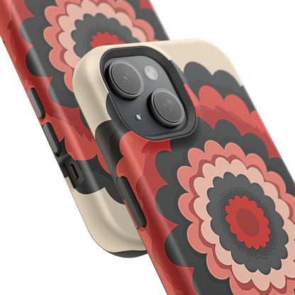 Layered Scallop Bloom iPhone Case - Retro Floral Design, Bold Aesthetic Gift Idea