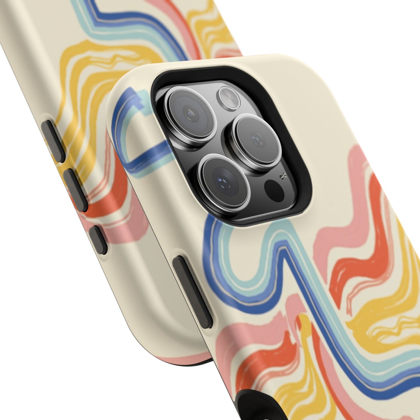 Retro Wave iPhone Case - Aesthetic Streamline Design, Trendy Gift Idea
