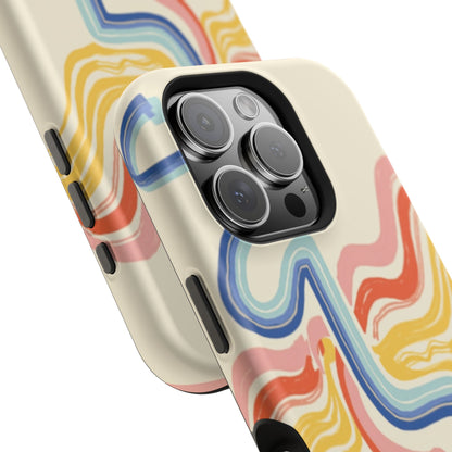 Retro Wave iPhone Case - Aesthetic Streamline Design, Trendy Gift Idea