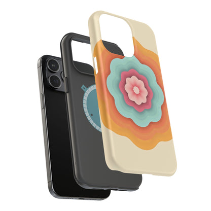 Retro Flower Phone Case - 70s Aesthetic iPhone Case, Vintage Gift Idea, Layered Floral Design