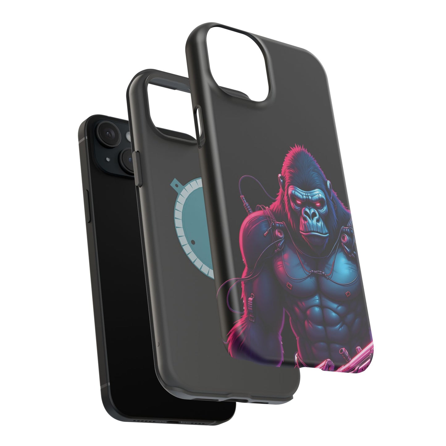 Cyber Primal Phone Case – Neon Power, Gorilla Strength