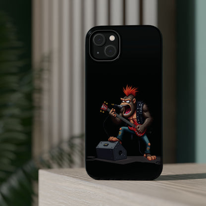 Punk Rock Gorilla iPhone Case - Funny Music Gift, Edgy Aesthetic, Animal Lover Gift