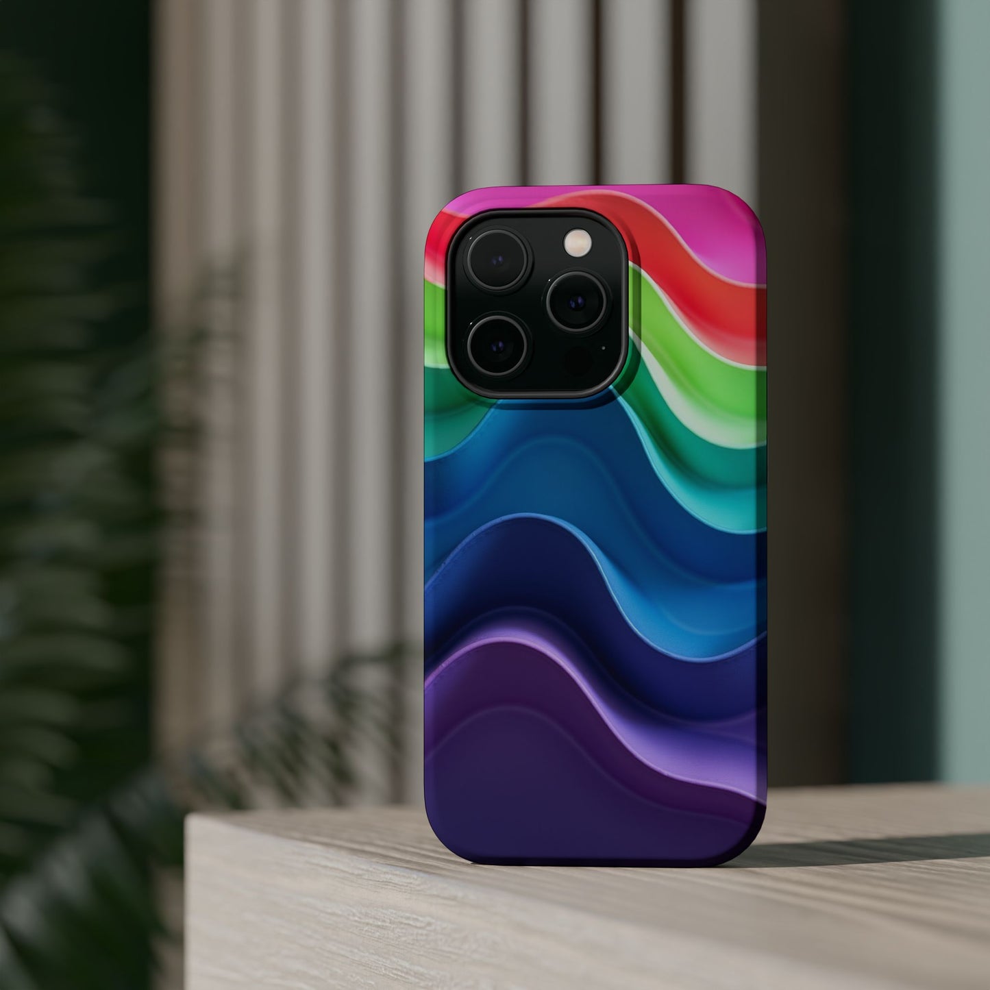 Rainbow Wave Phone Case - Aesthetic Ocean Design | iPhone 14-17 Cases | Nature Gifts for Her, Colorful Trendy Accessory