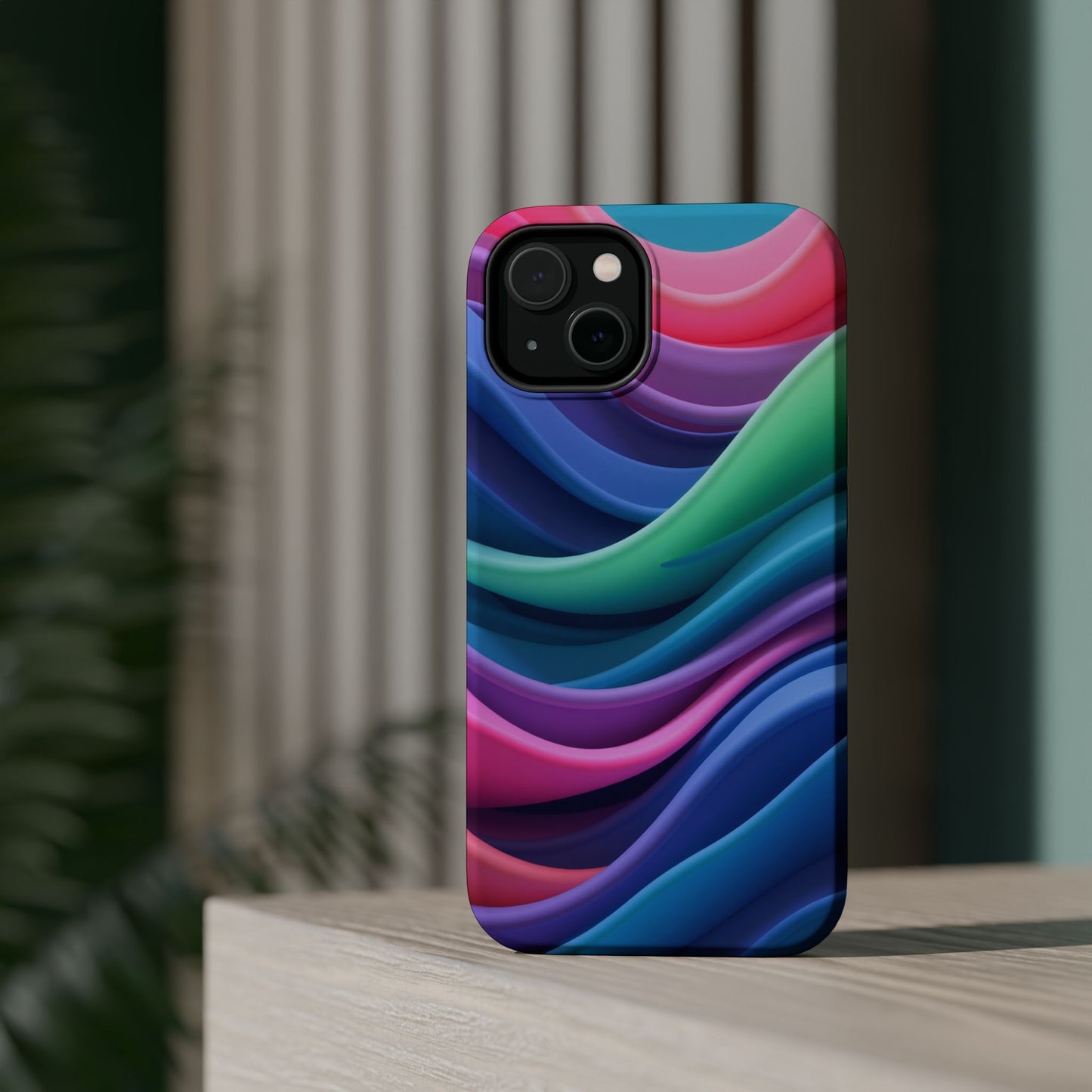 Oceanic Serenity iPhone Case - Abstract Wave Design, Calming Aesthetic Gift Idea