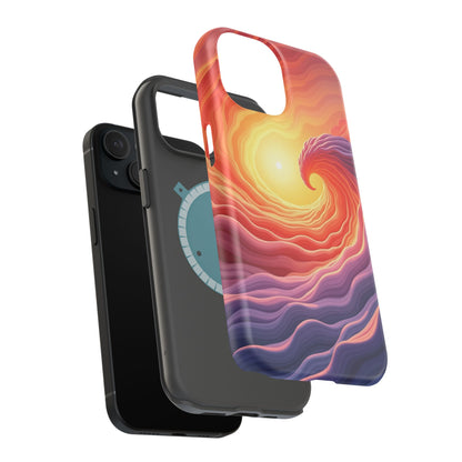 Sunburst Wave iPhone Case - Ocean Sunset Design, Aesthetic Beach Gift Idea